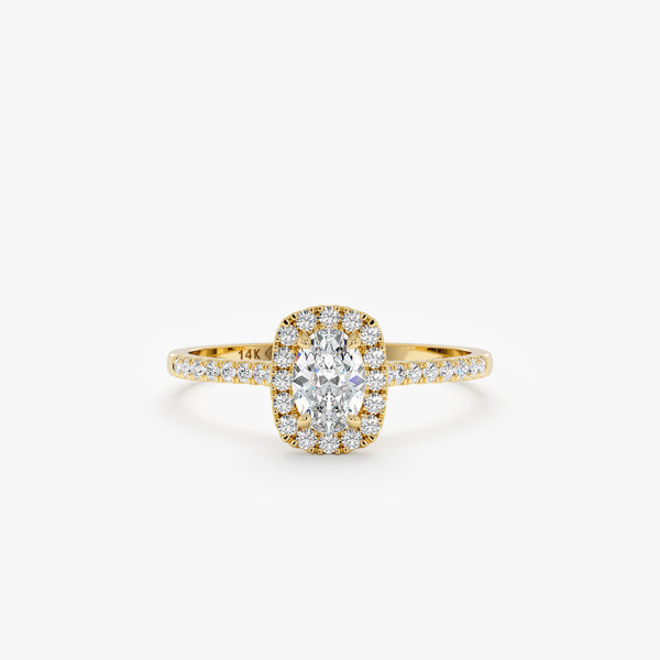 oval large diamond engagement ring in yellow gold