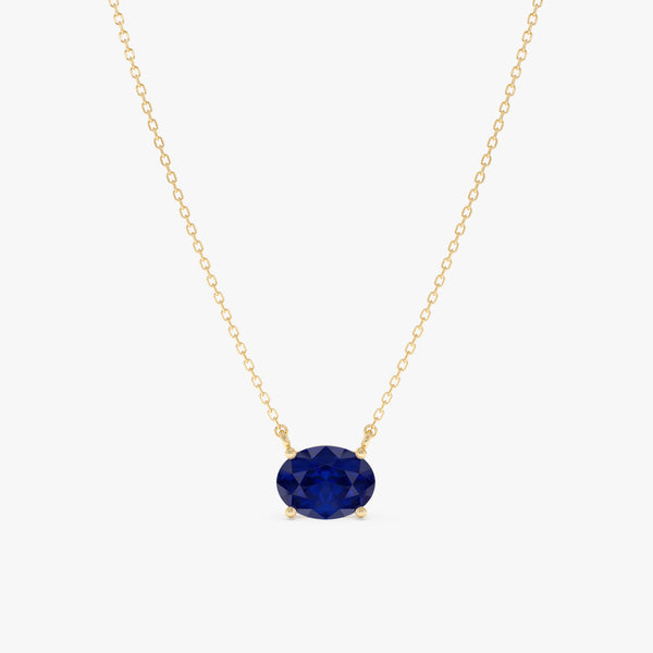 Oval Sapphire Necklace, Cyn