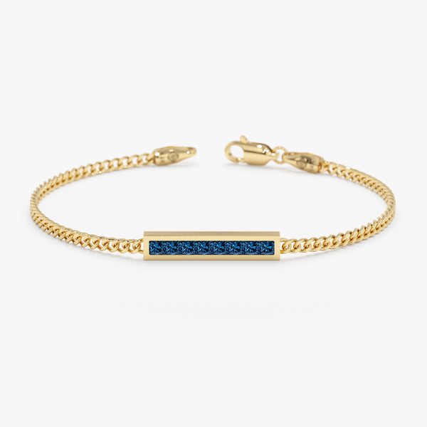 Blue Topaz Bar Bracelet, Kira