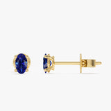 Petite Oval Blue Sapphire Studs, Orinthira