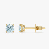 Petite Natural Aquamarine Stud Earrings, Norelia