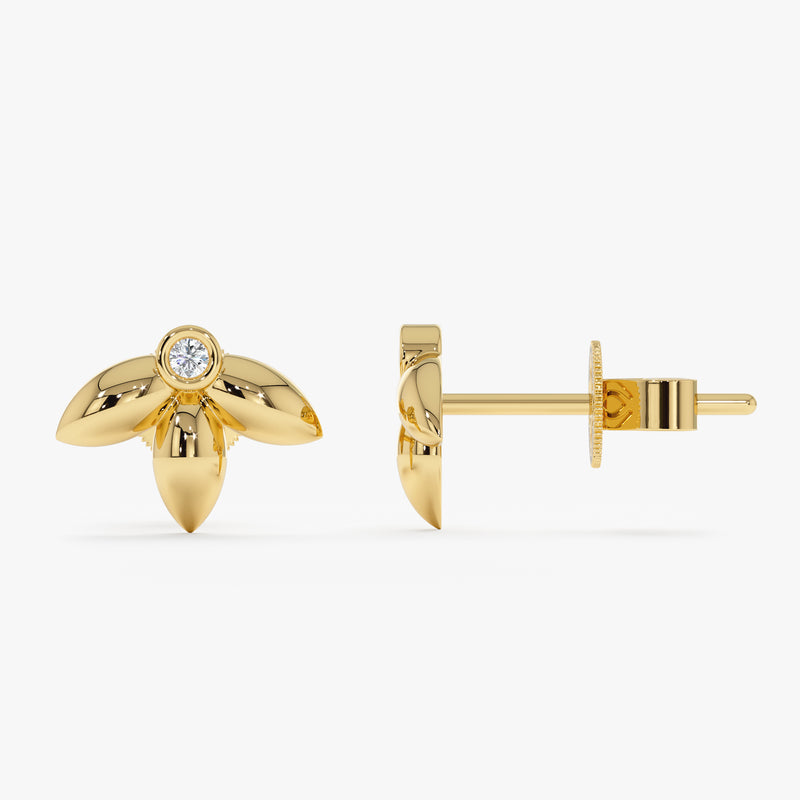 Gold Leaf Stud Earrings, Alarice