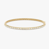 Lab Grown Baguette Diamonds Bangle Stackable Bangle for Everyday, Siora