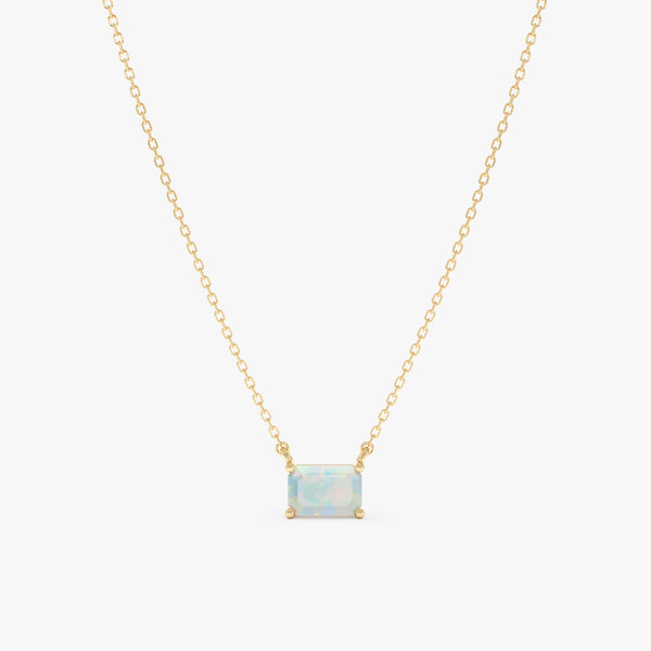 Emerald Cut Opal Necklace, Lexa