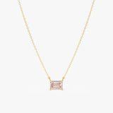Emerald Cut Morganite Necklace