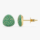 Natural Emerald Pavé Stud Earrings, Gita
