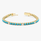 Turquoise and Lab Diamond Tennis Bracelet, Yelaina