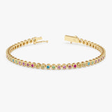 Rainbow Sapphire Tennis Bracelet, Evanthea