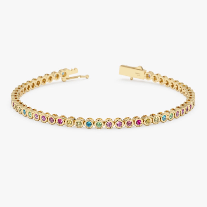 Rainbow Sapphire Tennis Bracelet, Evanthea