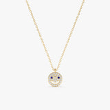 Sapphire Diamond Happy Face Necklace