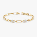 Pave Oval Shape Station Bracelet, Nimira