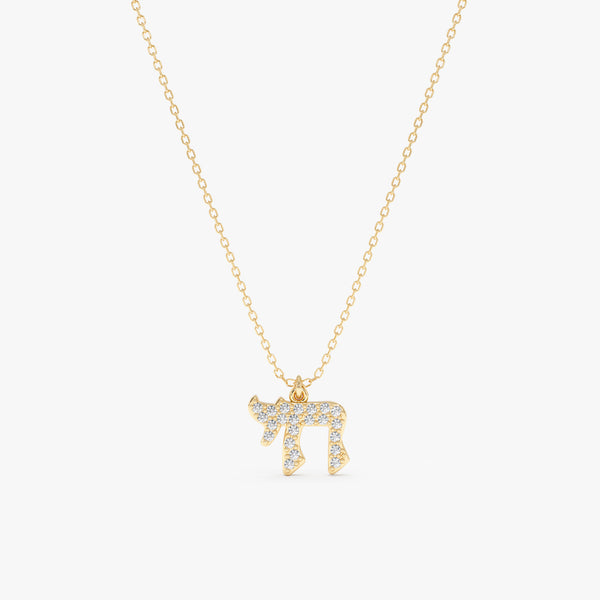 Pave Diamond Chai Necklace, Zavrielle
