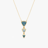 Trilliant Cut Blue Topaz Necklace, Vaelara