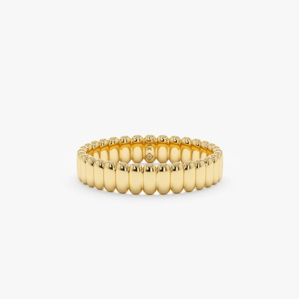 yellow gold flute design ring