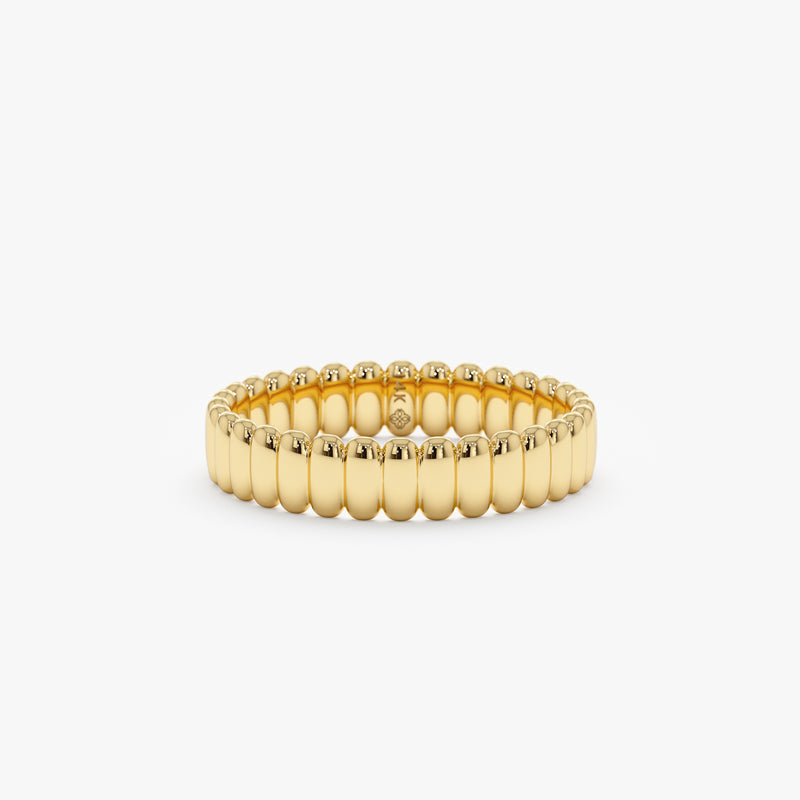 yellow gold flute design ring