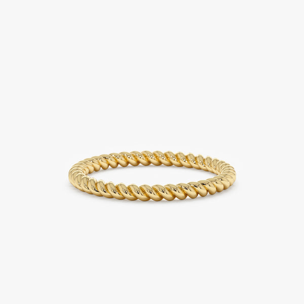 Handcrafted In Solid 14k Gold Braided Rope Ring - 2 mm, Nalani