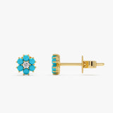 Petite Turquoise Flower Studs, Velisse