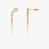 Lab Grown Diamond Spike Earrings, Maevina