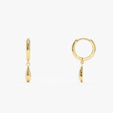 Gold Dangle Huggie Hoop Earrings, Sorentha
