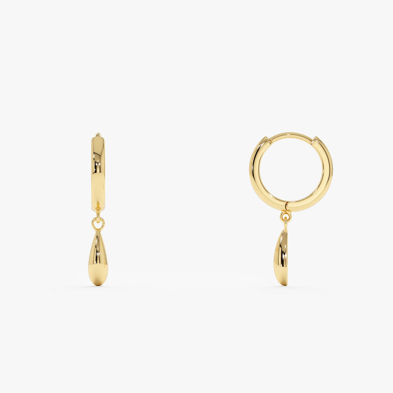 Gold Dangle Huggie Hoop Earrings, Sorentha
