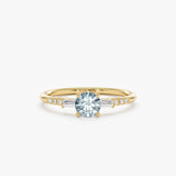 yellow gold diamond aquamarine ring