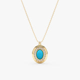 Oval Turquoise Gemstone Necklace, Ysoltine