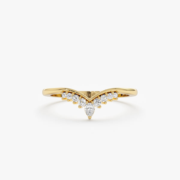 Pear and Round Diamond Nesting Ring