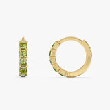 Princess Cut Peridot Huggie Earrings, River