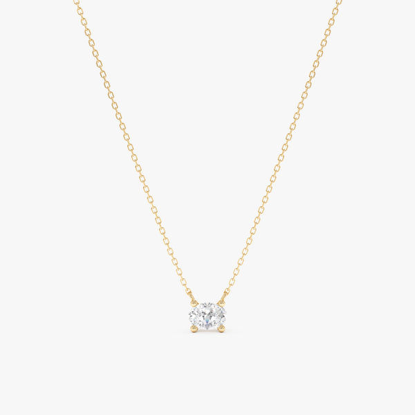Oval Cut Lab Grown Diamond Necklace, Lazira