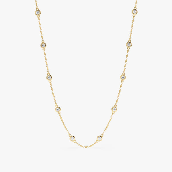 yellow gold 10 station necklace