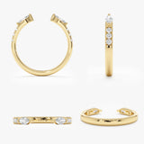 Lab Grown Marquise Diamond Cuff Ring, Isenora