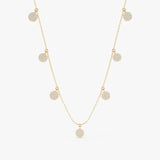 handmade solid gold multiple hanging diamond disc charms
