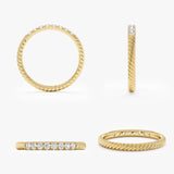 Dainty Rope Diamond Ring, Zelma