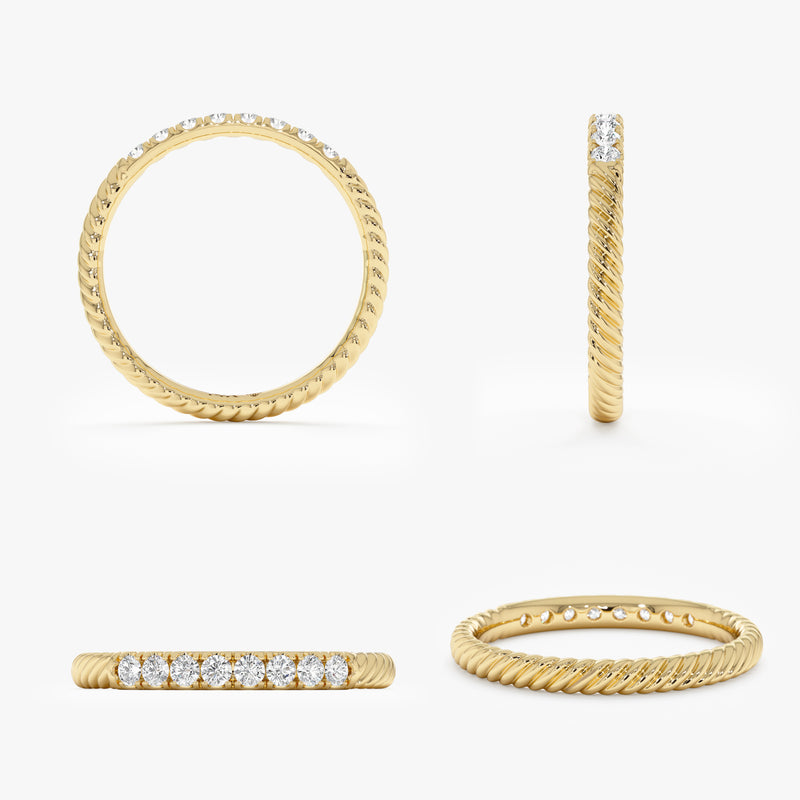 Dainty Rope Diamond Ring, Zelma