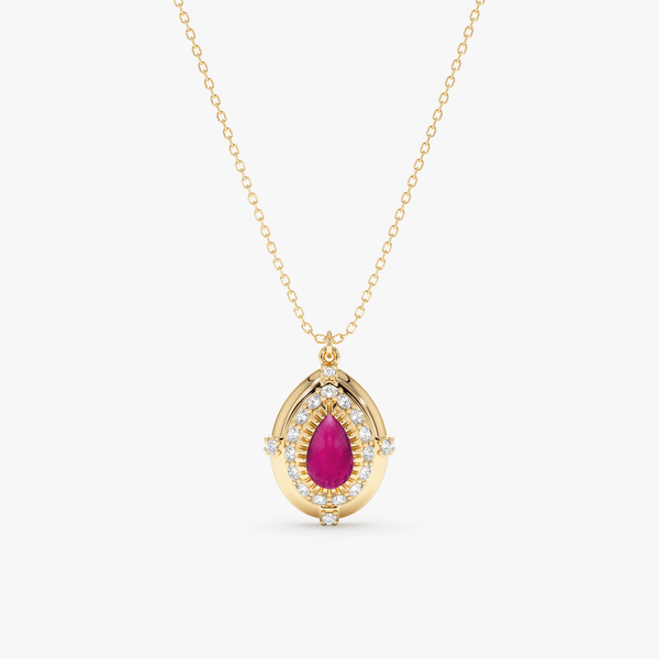 Vintage Inspired Pear Tourmaline Necklace, Naenia