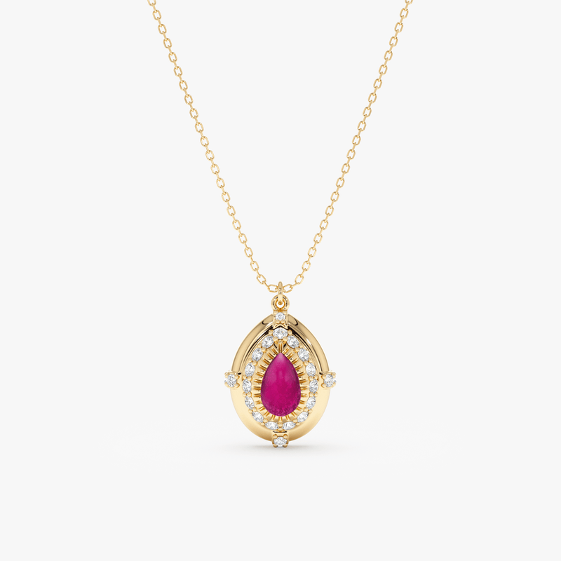 Vintage Inspired Pear Tourmaline Necklace, Naenia