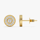 Lab Grown Diamond Halo Stud Earrings, Xylina
