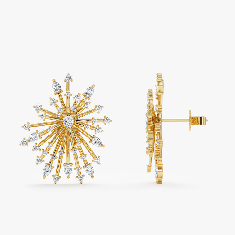 Diamond Starburst Statement Earrings, Serelise