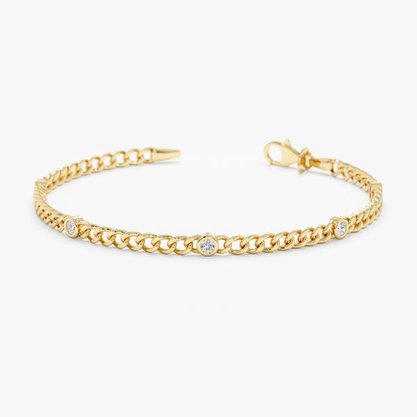 bezel set diamond bracelet