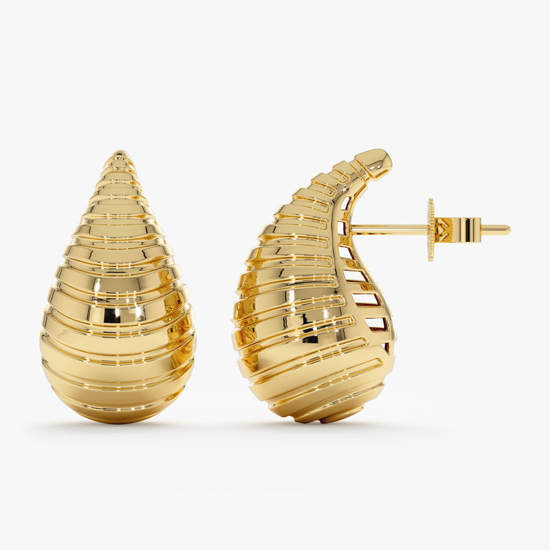 Ribbed Teardrop Stud Earrings, Baylee