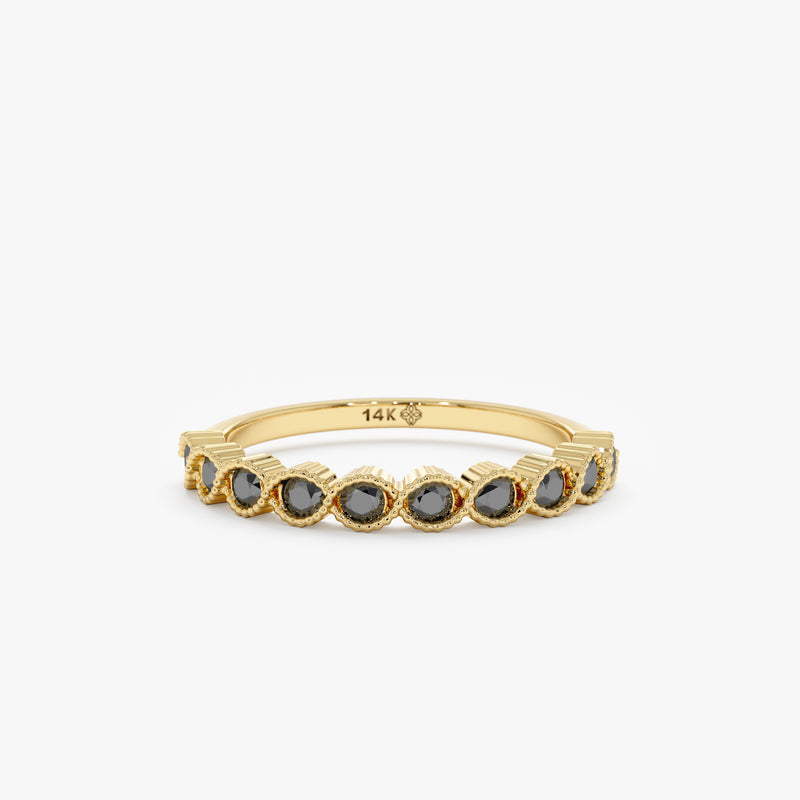 Black Diamond Half Eternity Ring