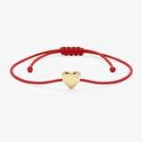 Solid Gold Heart String Bracelet, Nivaria
