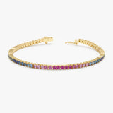 yellow gold sapphire colors bangle