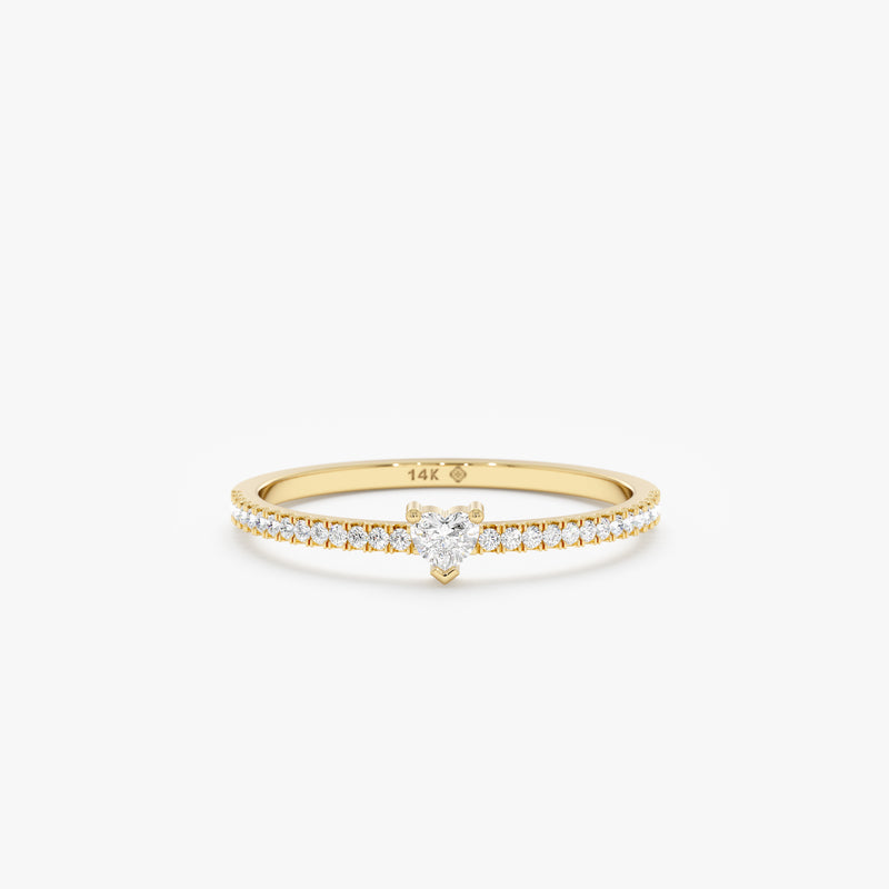 yellow gold diamond heart