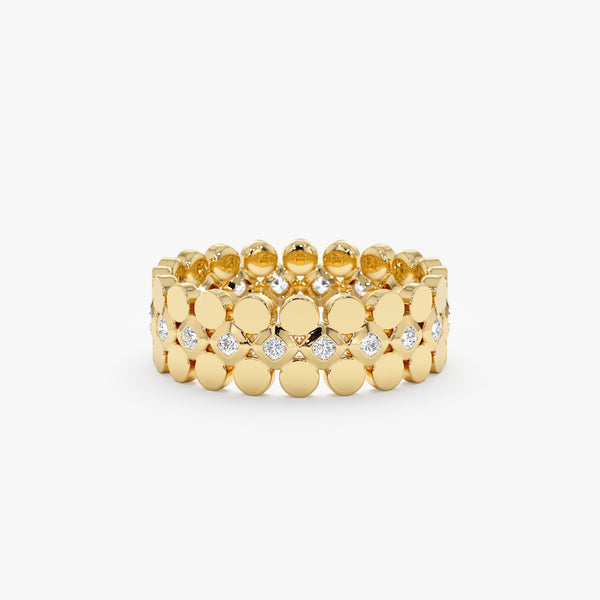 Flat Bead Diamond Eternity Ring