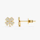 Pave Clover Diamond Earrings, Sura