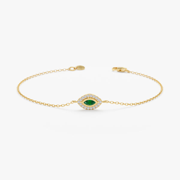 Emerald Diamond Eye Bracelet, Gemma