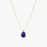Pear Shape Solitaire Sapphire Necklace, Zoelle