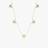 Handcrafted In Solid Gold, Diamond Butterfly Layering Necklace, Phoebe