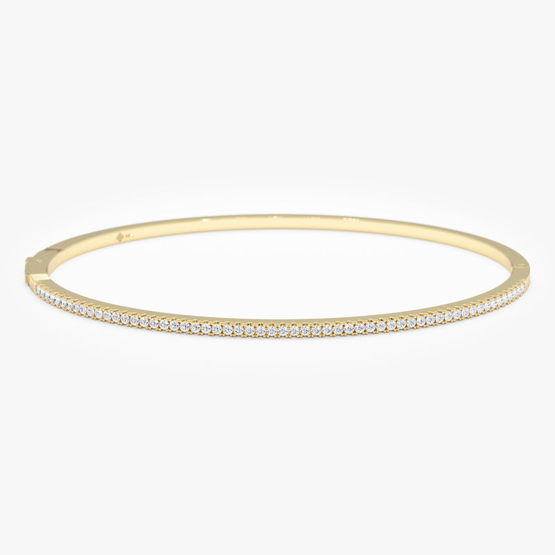 yellow gold half eternity diamond bangle